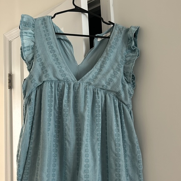 Red Dress - 	Heart So Full Light Blue Romper Dress - Picture 3 of 4